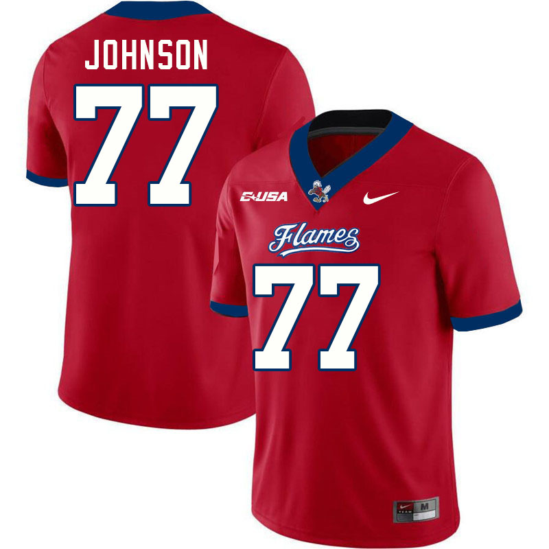 Liberty Flames #77 Andrew Johnson College Football Jerseys Stitched-Red